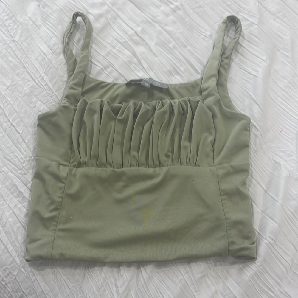 green cropped tank